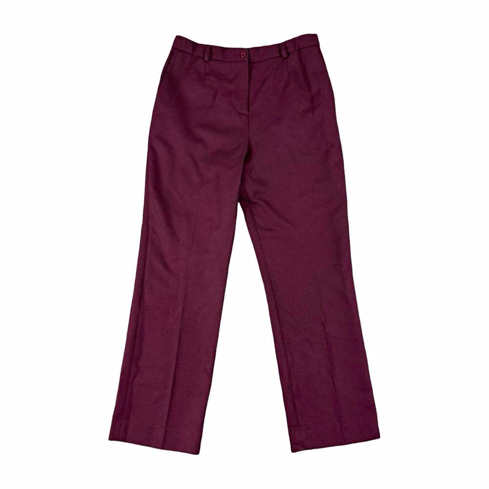 Pendleton Burgundy Wool Twill Dress Pants Regular Fit Straight Leg USA Size 8